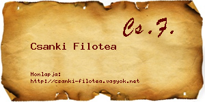 Csanki Filotea névjegykártya